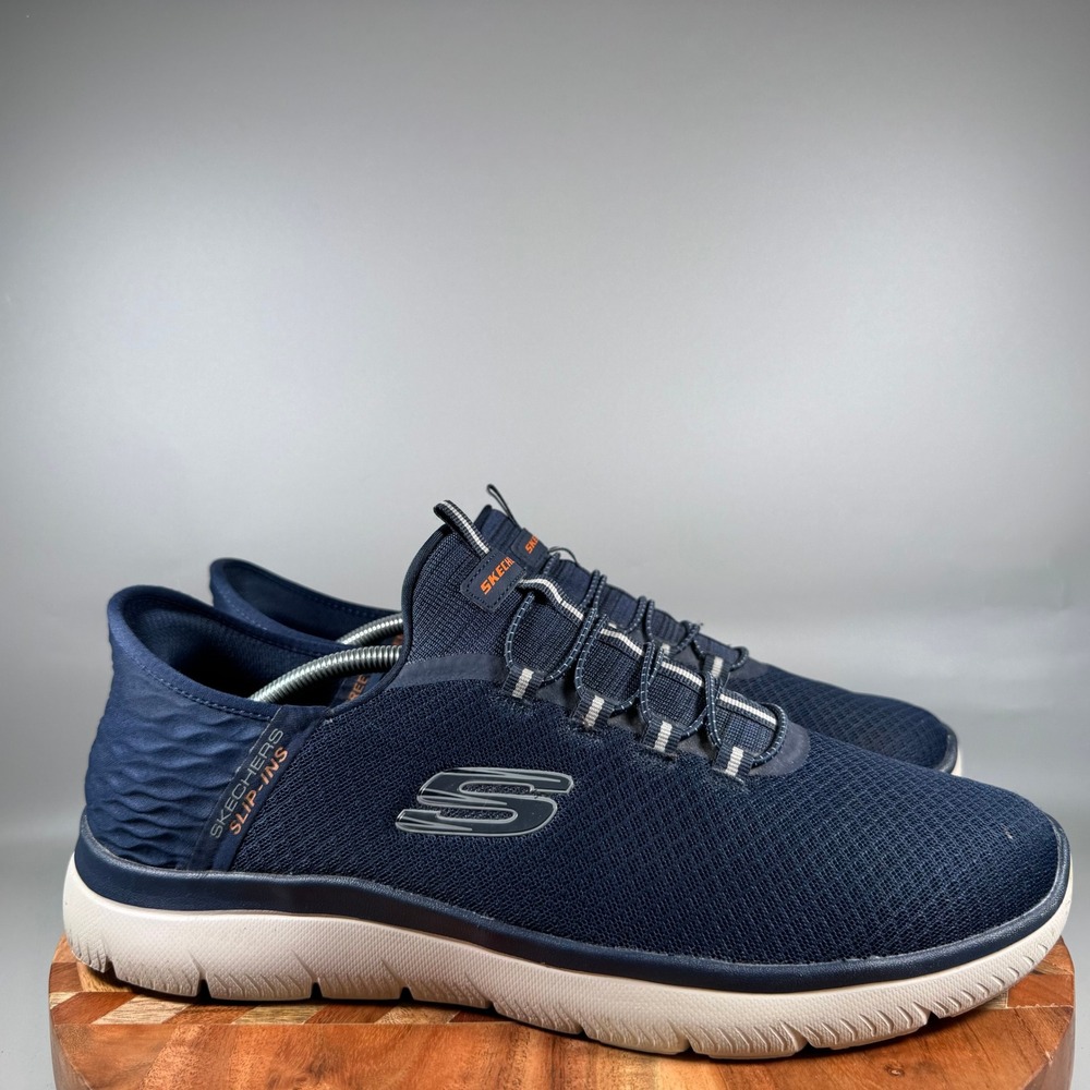 Skechers Mens Slip-ins Summits Navy Wide Fit Sneakers 232457W Size 12